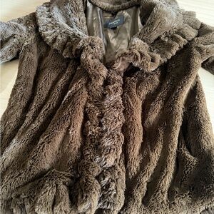 Damselle Brown Faux Fur Jacket S